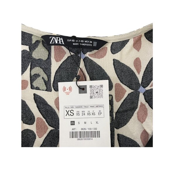 Zara Womens Midi Dress Size XS Multicolor Floral Cut Out 8626/159 NWT - Picture 6 of 13